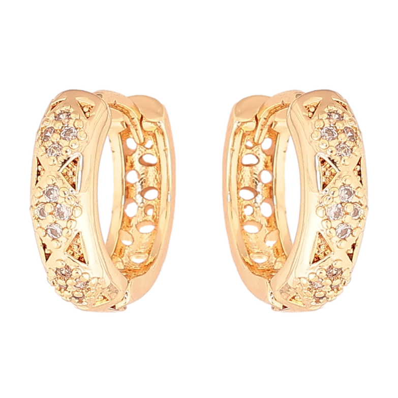 Сережки Xuping M&L Колір 18K колечка «Візерунок з кристалами» фото №13