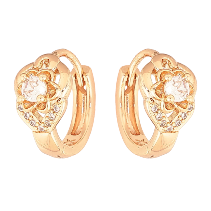 Серьги Xuping M&L Цвет 18K колечки Цветочки с кристаллами фото №23