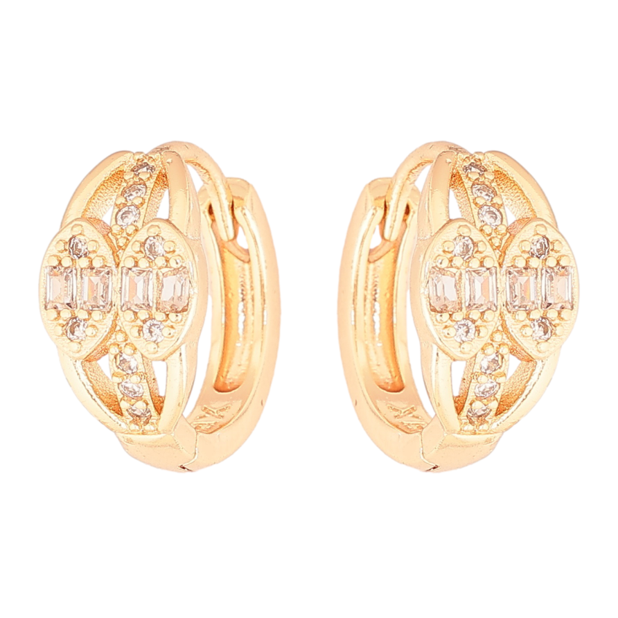 Серьги Xuping M&L Цвет 18K колечки Узор с кристаллами фото №1