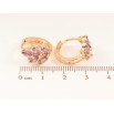 Серьги Xuping M&L Цвет 18K колечки Узор с сиреневыми кристаллами фото №2