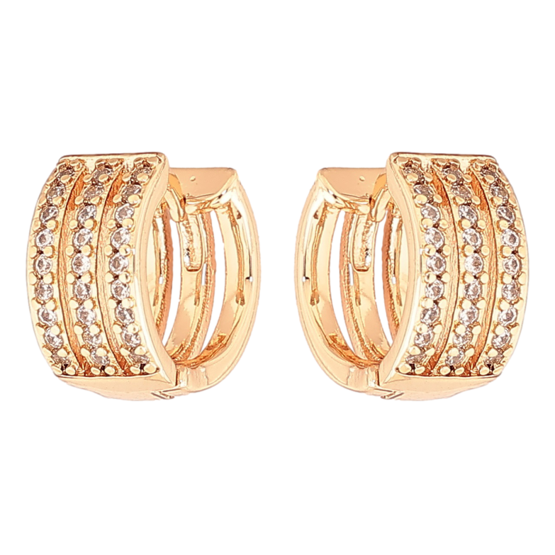 Сережки Xuping M&L Колір 18K колечка «Інкрустація кристалів» фото №2