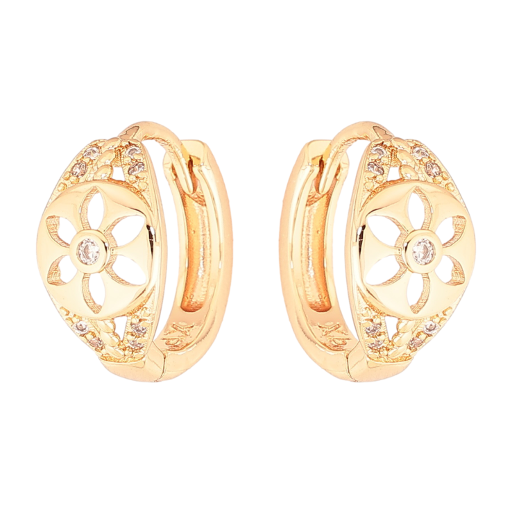 Серьги Xuping M&L Цвет 18K колечки Цветочный узор фото №25