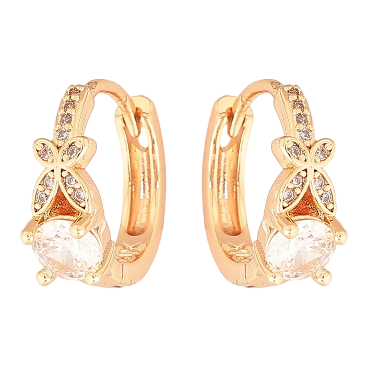 Серьги Xuping M&L Цвет 18K колечки Узор с кристаллом фото №25