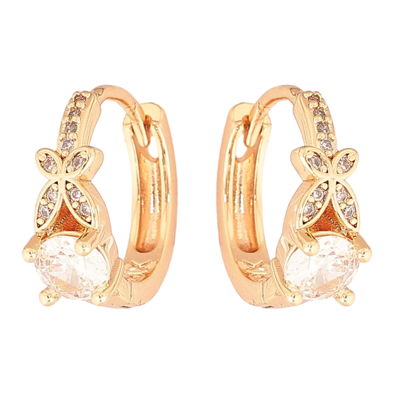 Серьги Xuping M&L Цвет 18K колечки Узор с кристаллом фото №1