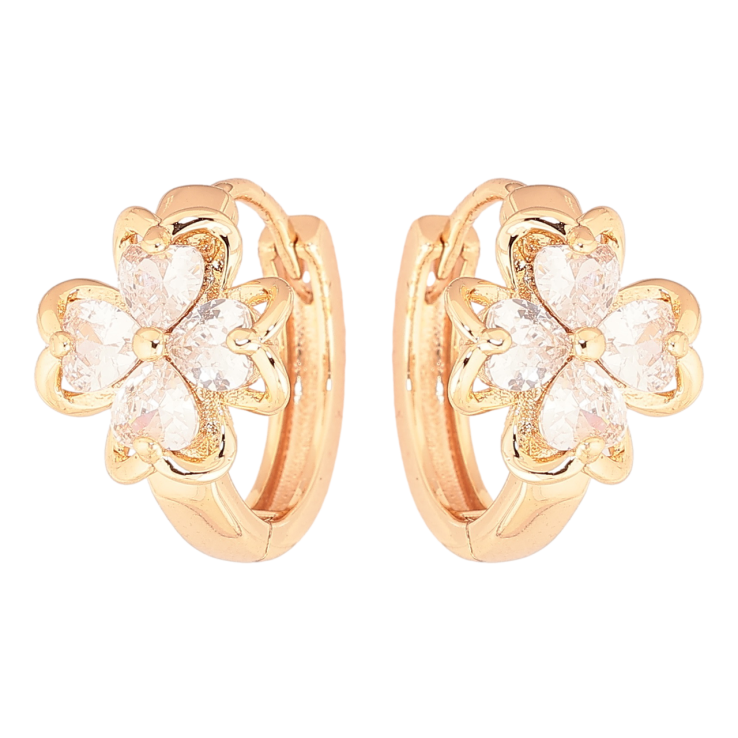 Серьги Xuping M&L Цвет 18K колечки Цветочки с кристаллами фото №22