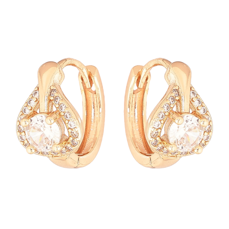 Серьги Xuping M&L Цвет 18K колечки Узор с кристаллами фото №6