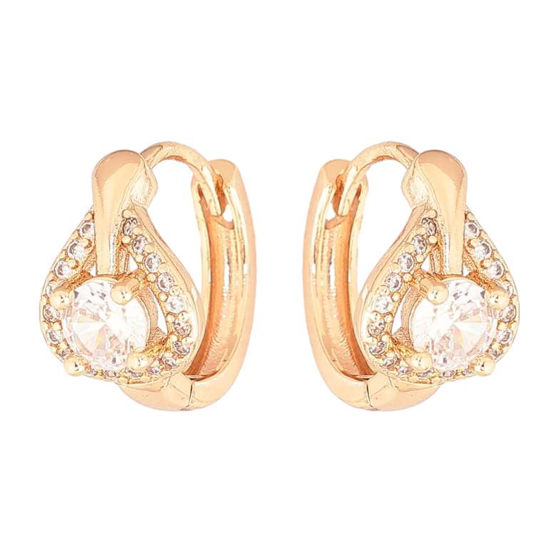 Серьги Xuping M&L Цвет 18K колечки Узор с кристаллами фото №1