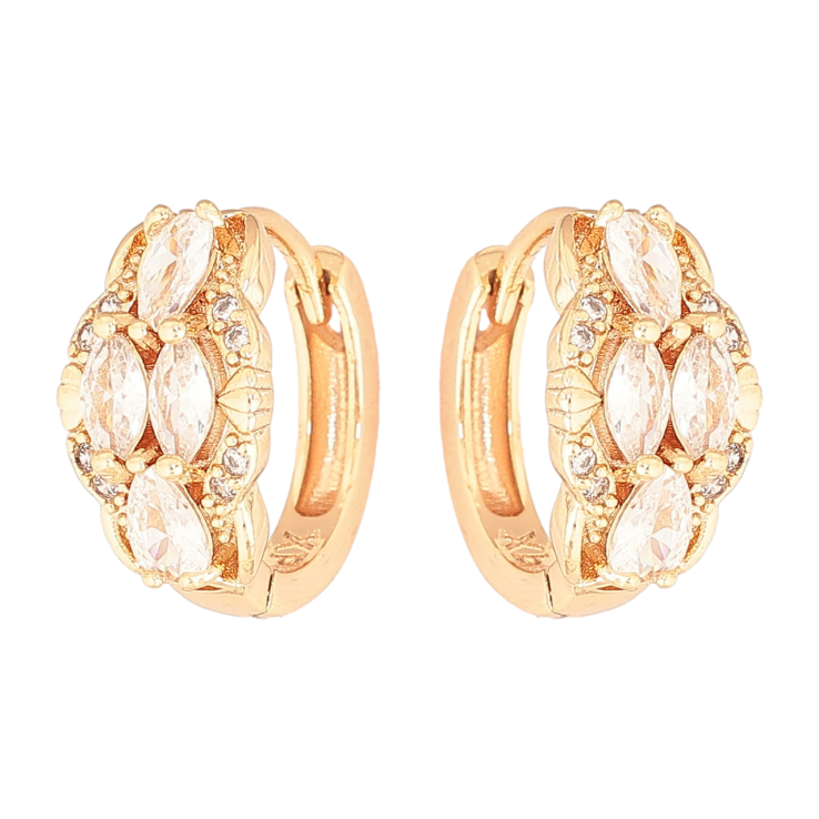 Серьги Xuping M&L Цвет 18K колечки Узор с кристаллами фото №2