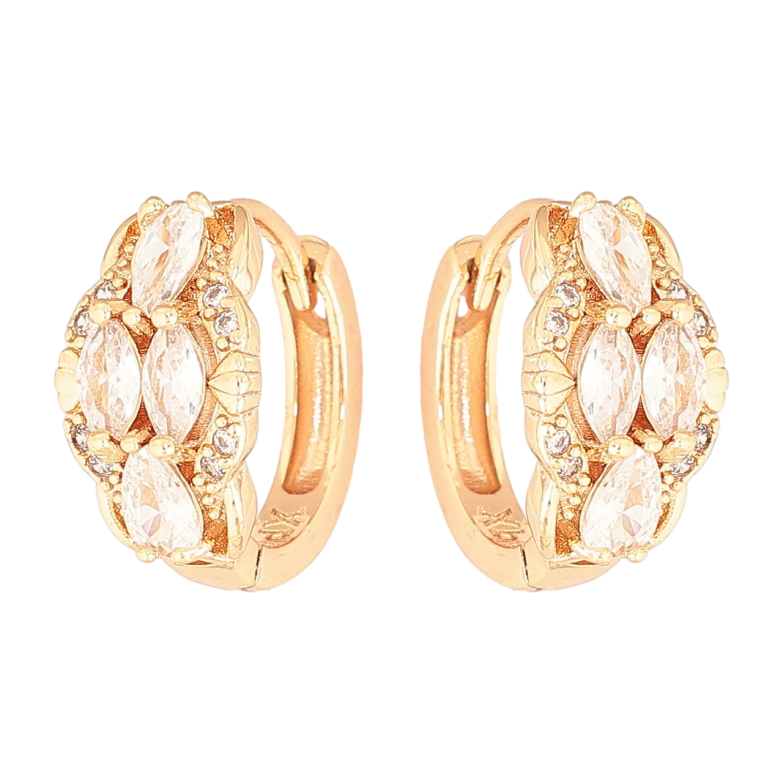 Серьги Xuping M&L Цвет 18K колечки Узор с кристаллами фото №2