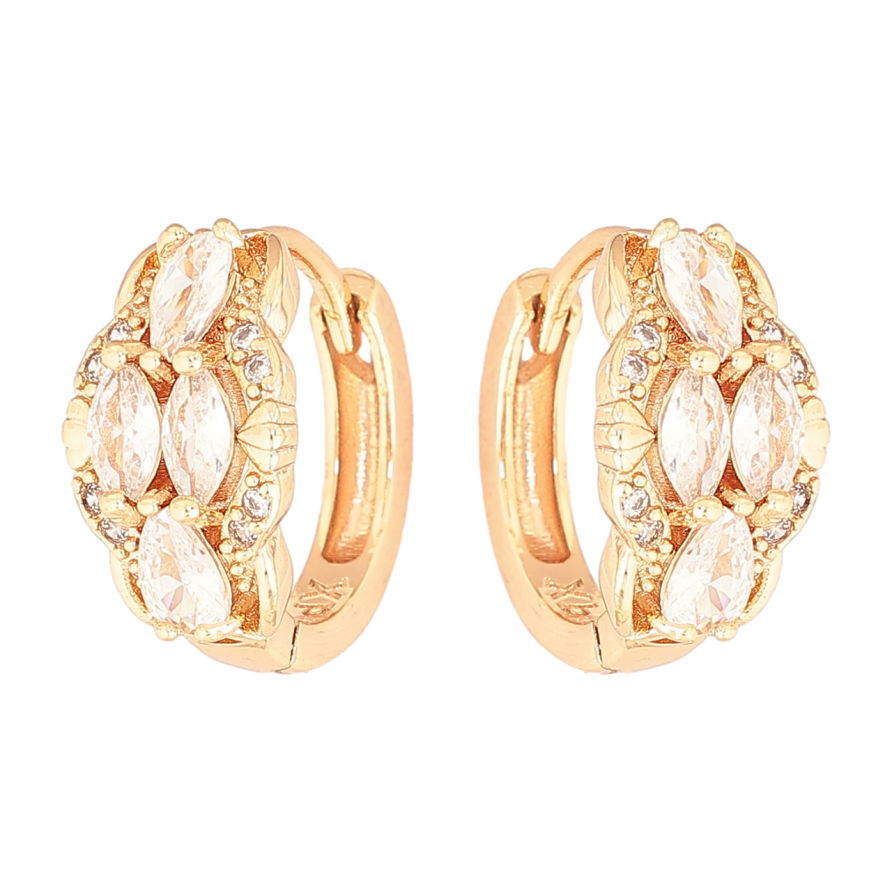 Сережки Xuping M&L Колір 18K колечка «Візерунок з кристалами» фото №1