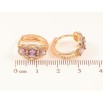 Серьги Xuping M&L Цвет 18K колечки Узор с сиреневыми кристаллами фото №2