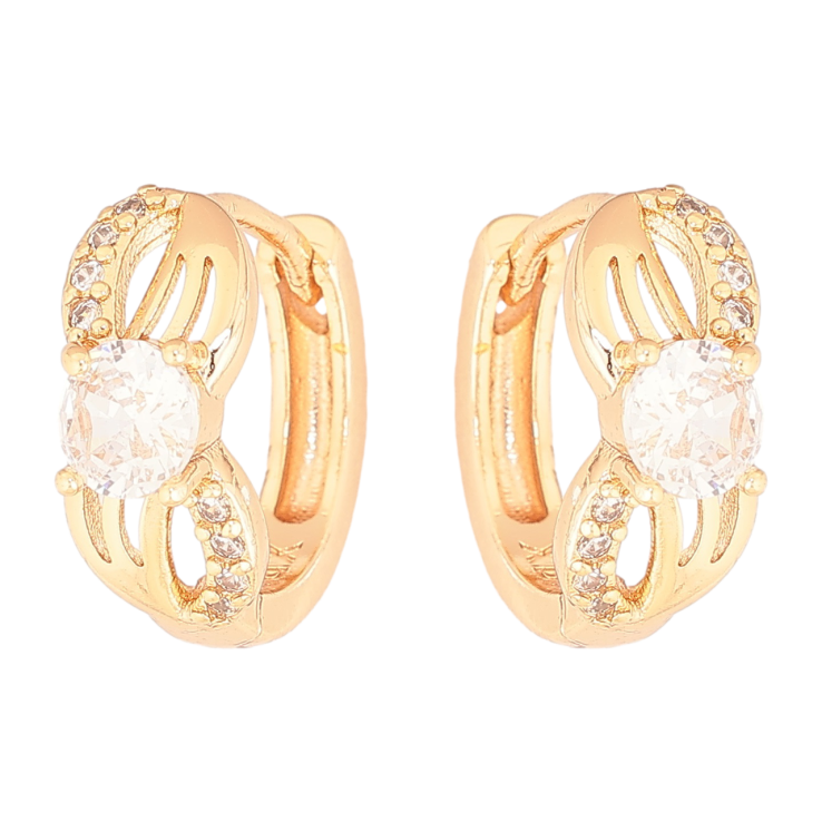 Серьги Xuping M&L Цвет 18K колечки Узор с кристаллами фото №17