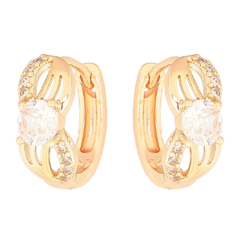 Сережки Xuping M&L Колір 18K колечка «Візерунок з кристалами» фото №1