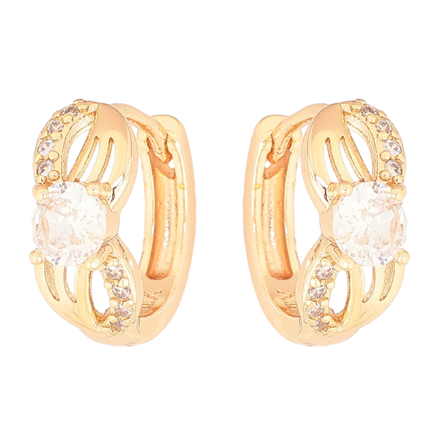 Серьги Xuping M&L Цвет 18K колечки Узор с кристаллами фото №1