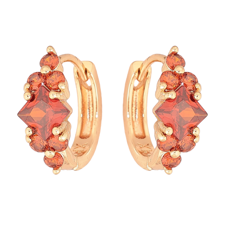 Сережки Xuping M&L Колір 18K колечка «Візерунок з червоними кристалами» фото №23