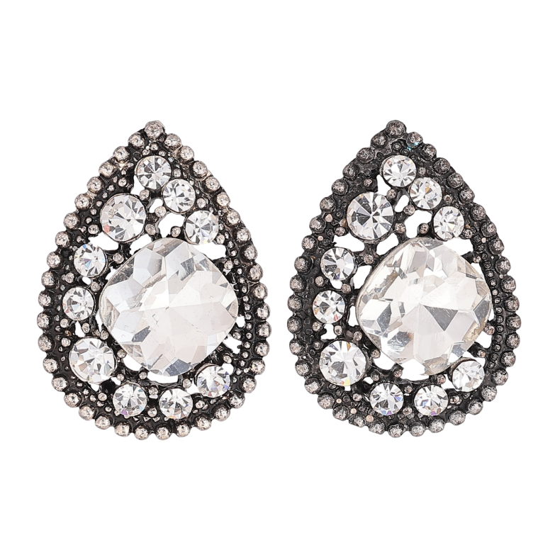 Сережки пусети «Крапельки зі стразами» фото №1 Сережки пусети «Крапельки зі стразами» фото №1