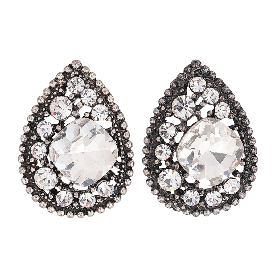 Сережки пусети «Крапельки зі стразами» фото №1 Сережки пусети «Крапельки зі стразами» фото №1