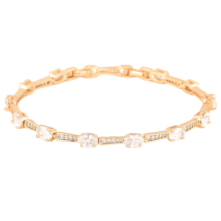 Браслет Xuping Позолота 18K «Доріжка кристалів» розмір з доп. замком 17,19см х 3-4мм фото №11