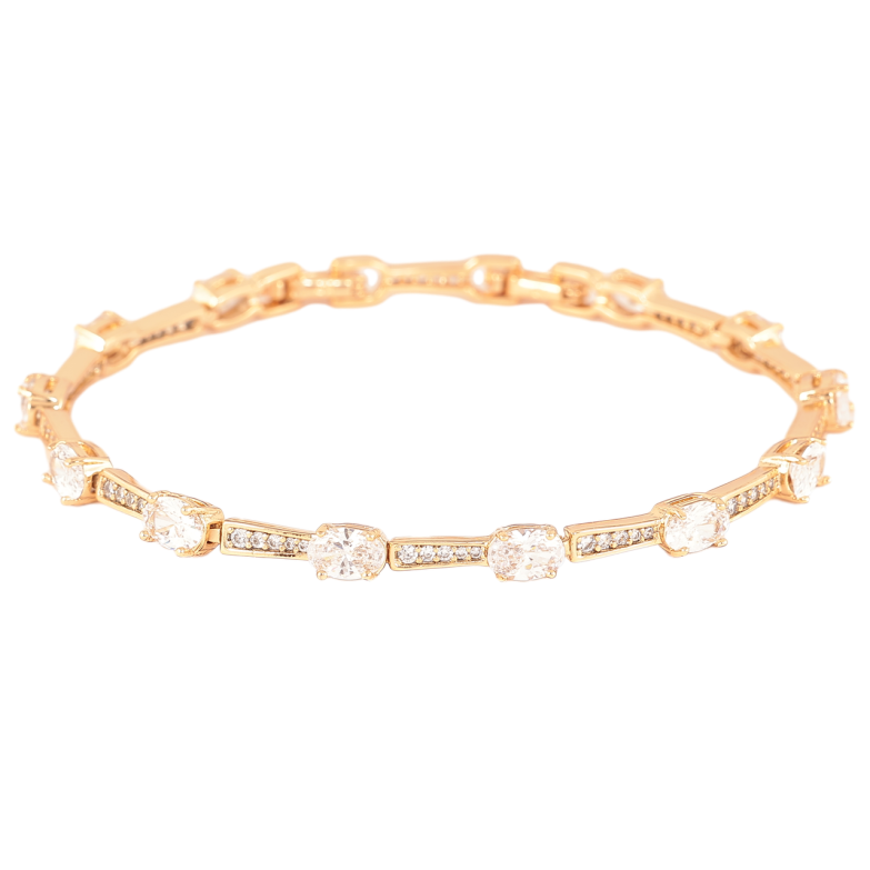 Браслет Xuping Позолота 18K Дорожка кристаллов размер с доп. замком 17,19см х 3-4мм фото №1