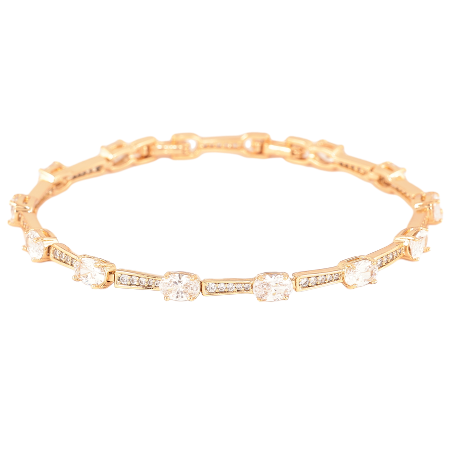 Браслет Xuping Позолота 18K «Доріжка кристалів» розмір з доп. замком 17,19см х 3-4мм фото №1