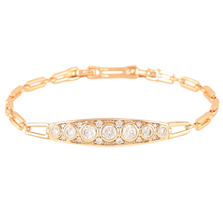 Браслет Xuping Позолота 18K «Візерунок з кристалами» розмір з доп. замком 17.5,19.5см х 4-9мм фото №24