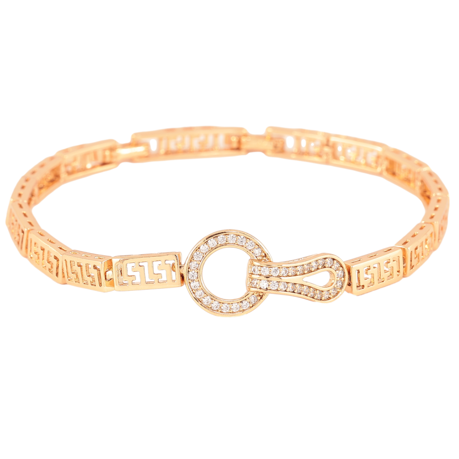 Браслет Xuping Позолота 18K «Візерунок з кристалами» розмір з доп. замком 17.5,19.5см х 5-12мм фото №1