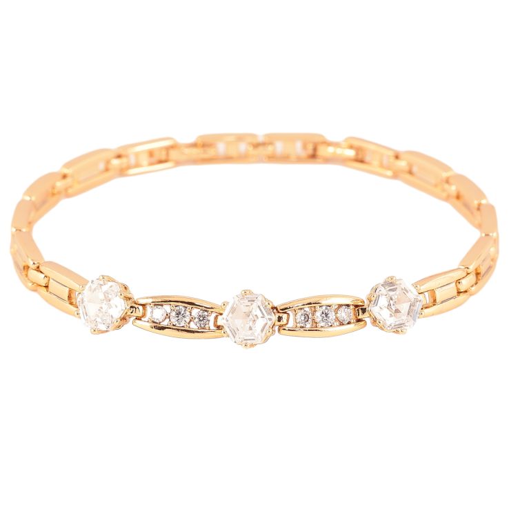 Браслет Xuping Позолота 18K «Візерунок з кристалами» розмір з доп. замком 18,20см х 5-7мм фото №12