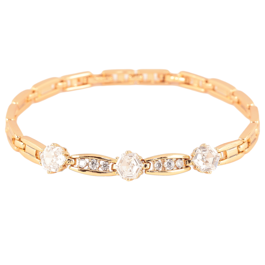 Браслет Xuping Позолота 18K «Візерунок з кристалами» розмір з доп. замком 18,20см х 5-7мм фото №1