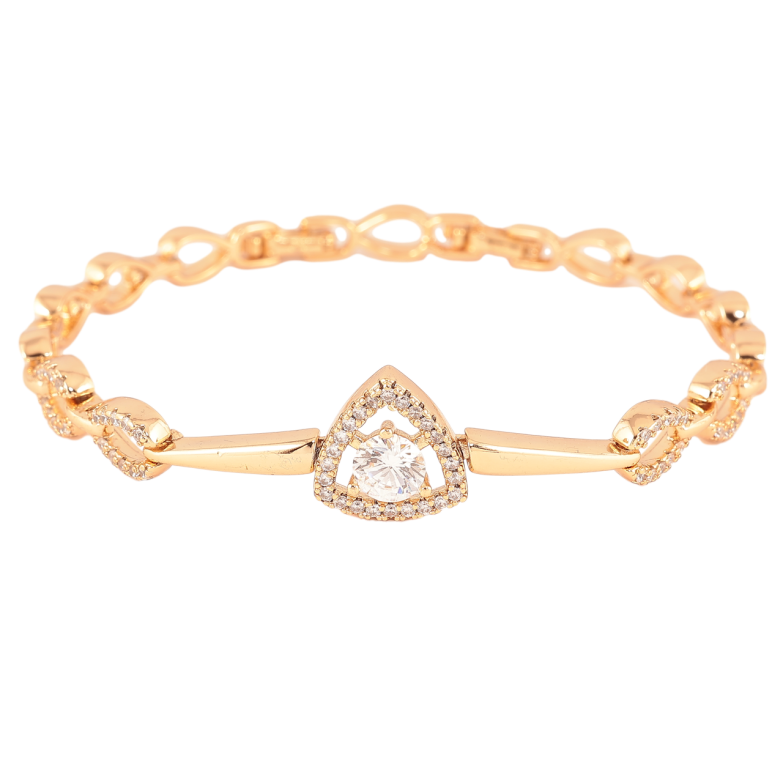 Браслет Xuping Позолота 18K «Візерунок з кристалами» розмір з доп. замком 17,19см х 2-13мм фото №1