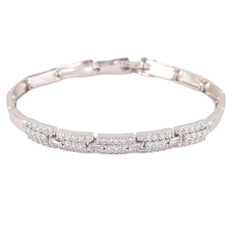 Браслет Xuping Родий Инкрустация кристаллами длинна 18.5см х 4-6мм фото №10