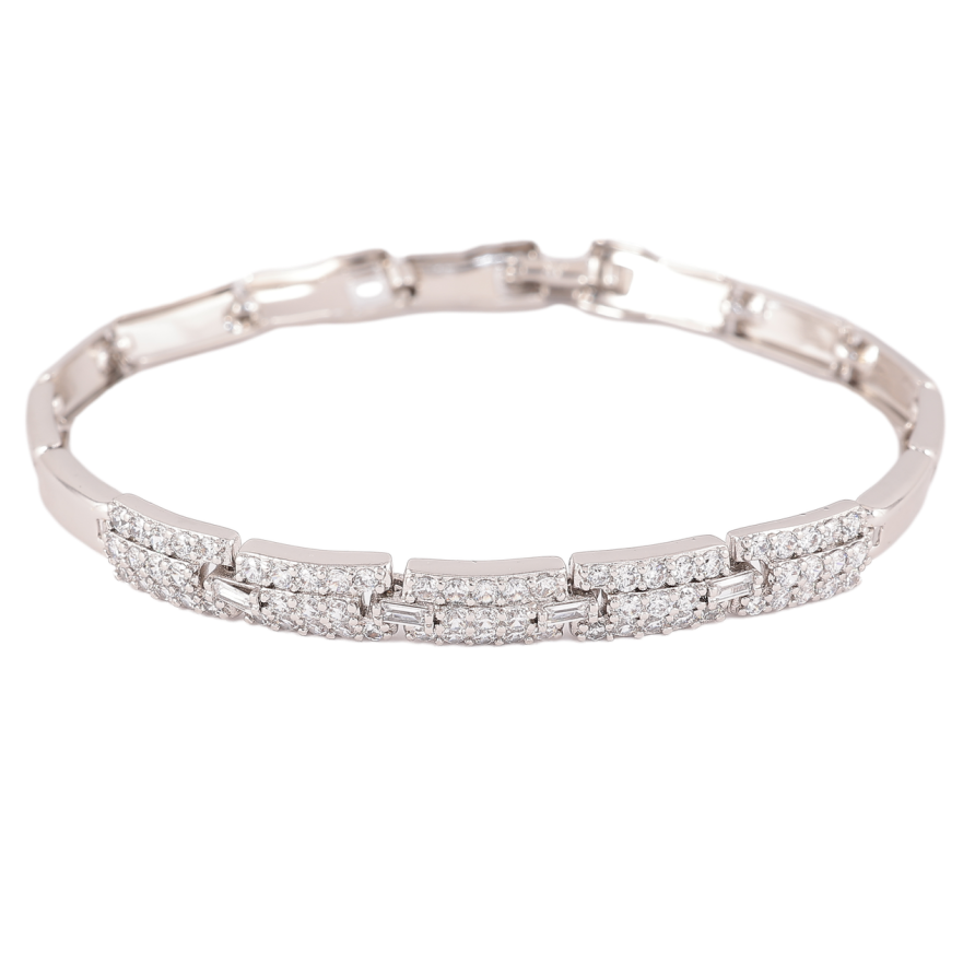 Браслет Xuping Родій «Інкрустація кристалами» довжина 18.5см х 4-6мм фото №1