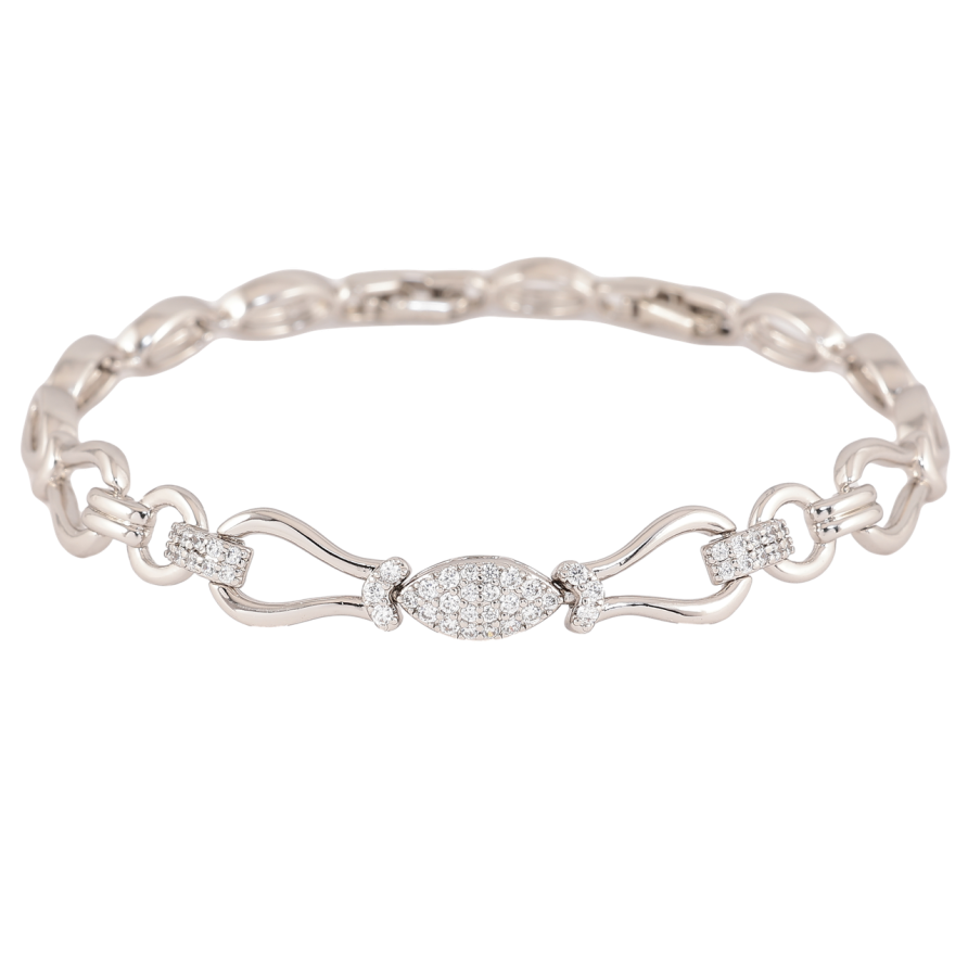 Браслет Xuping Родій «Декоративний візерунок з кристалами» довжина з доп. замком 18,20см х 6-9мм фото №1