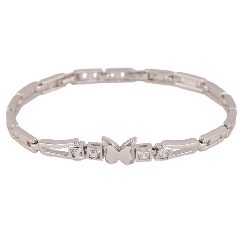 Браслет Xuping Родій «Візерунок з метеликом і кристалами» довжина з доп. замком 17,19см х 4-8мм фото №23