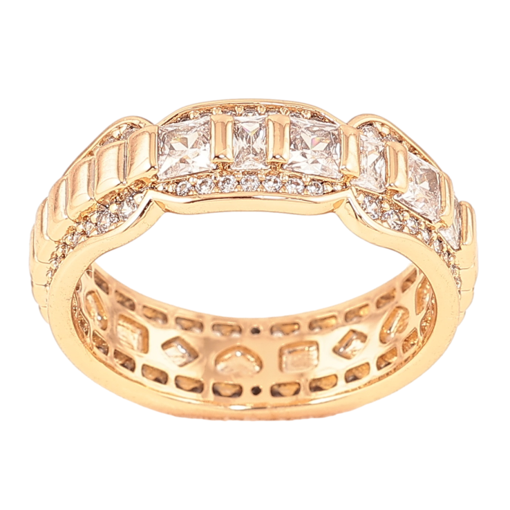 Каблучка Xuping Позолота 18K «Візерунок з кристалами» фото №19