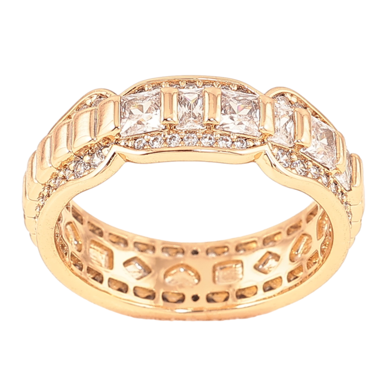 Каблучка Xuping Позолота 18K «Візерунок з кристалами» фото №1