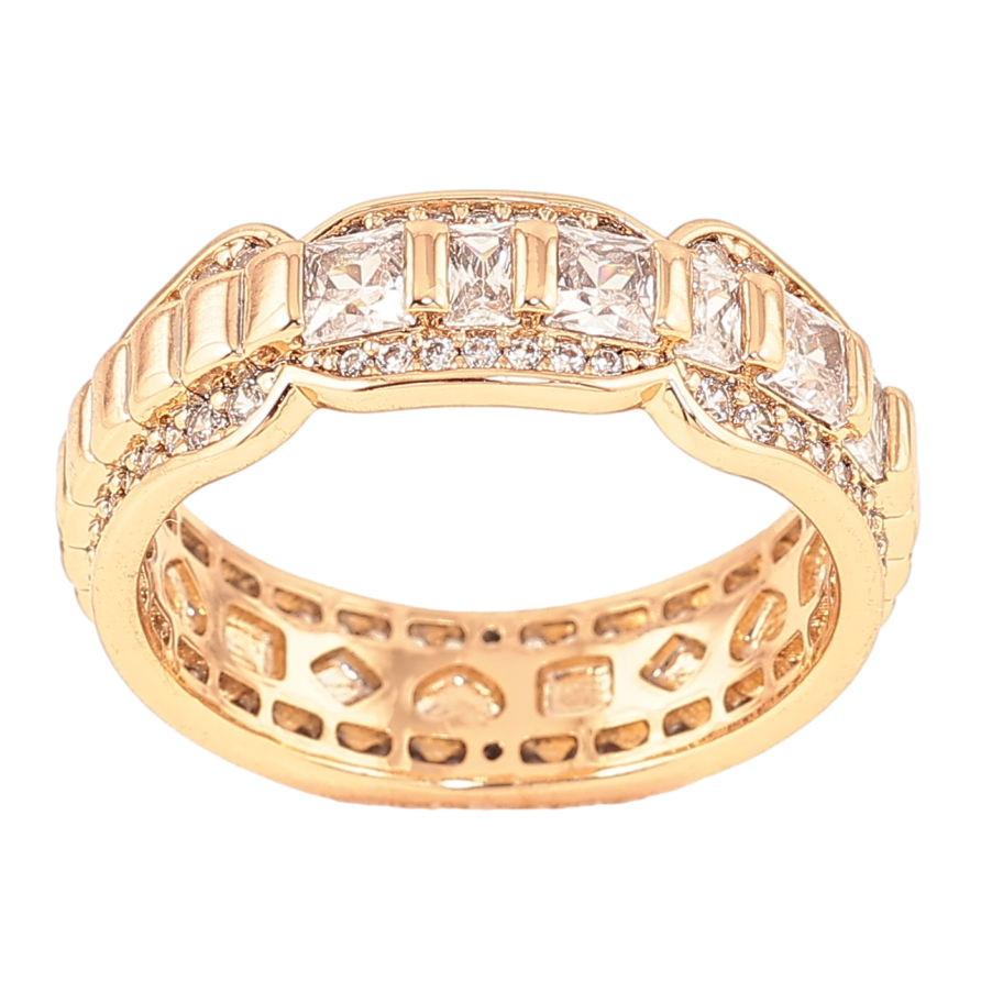 Каблучка Xuping Позолота 18K «Візерунок з кристалами» фото №1