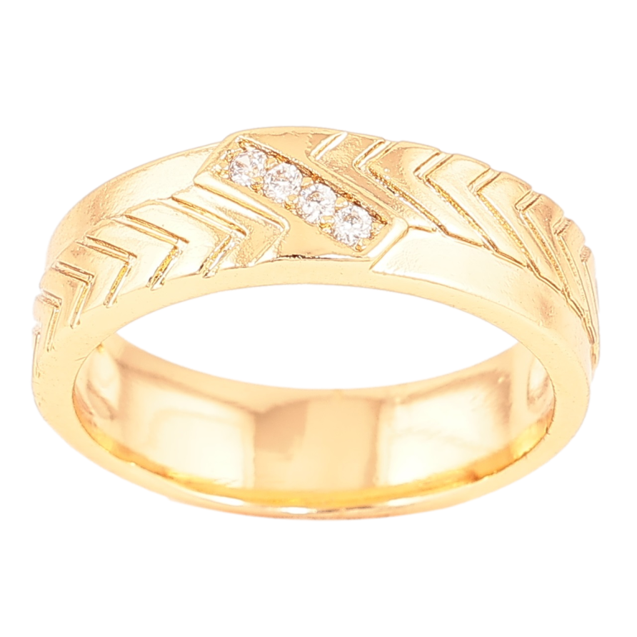 Каблучка Xuping Позолота 18K Декоративний візерунок з кристалами, шир. 6мм фото №1