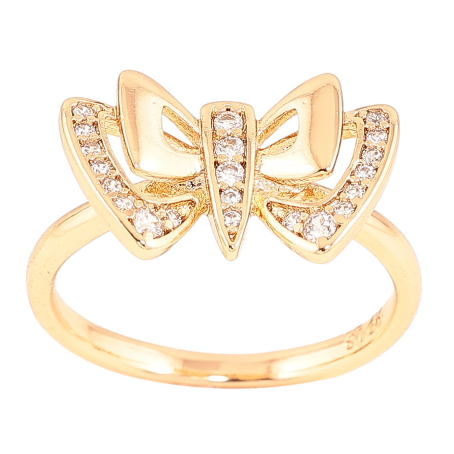 Каблучка Xuping Позолота 18K «Бант з кристалами» фото №1