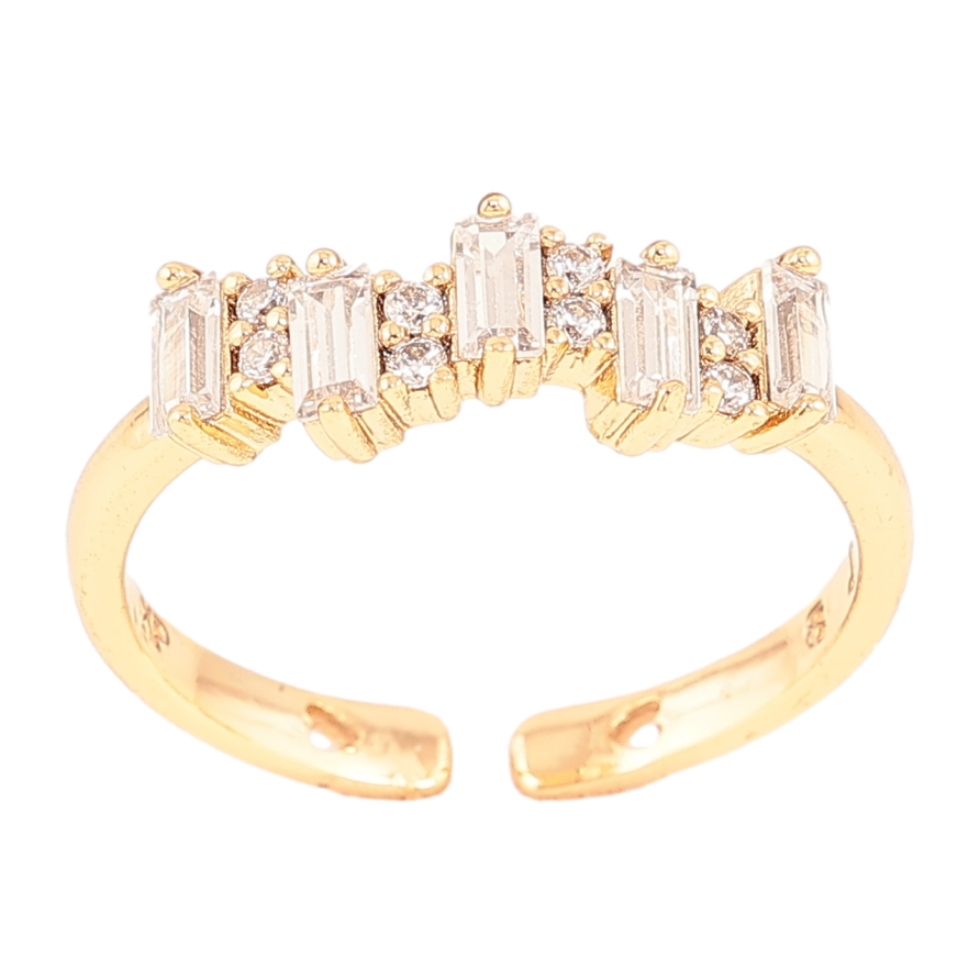 Каблучка Xuping Позолота 18K «Візерунок з кристалами» фото №1