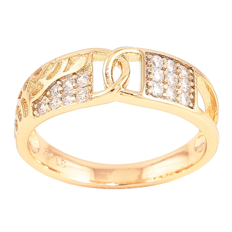 Каблучка Xuping Позолота 18K «Візерунок з кристалами» фото №20