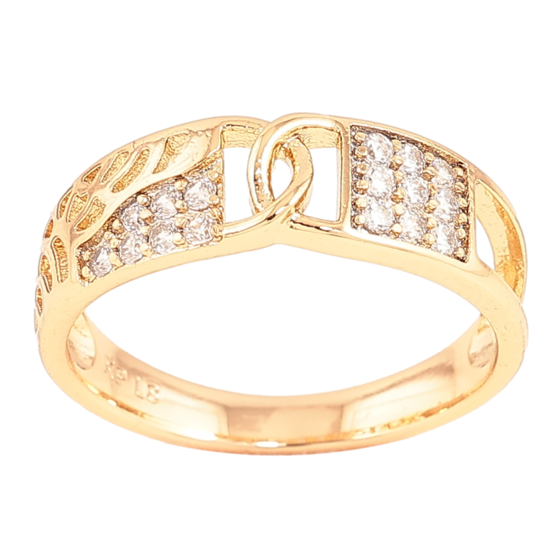 Каблучка Xuping Позолота 18K «Візерунок з кристалами» фото №1