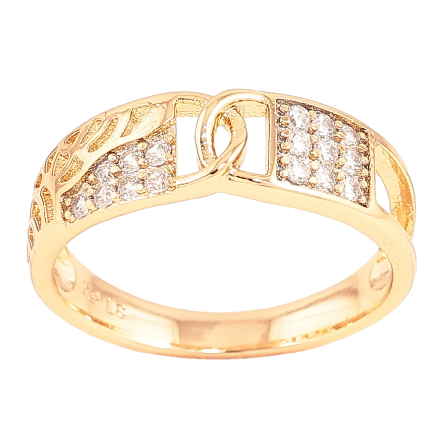 Каблучка Xuping Позолота 18K «Візерунок з кристалами» фото №1