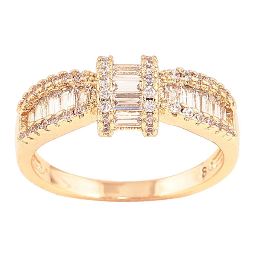 Каблучка Xuping Позолота 18K «Візерунок з інкрустацією кристалами» фото №1