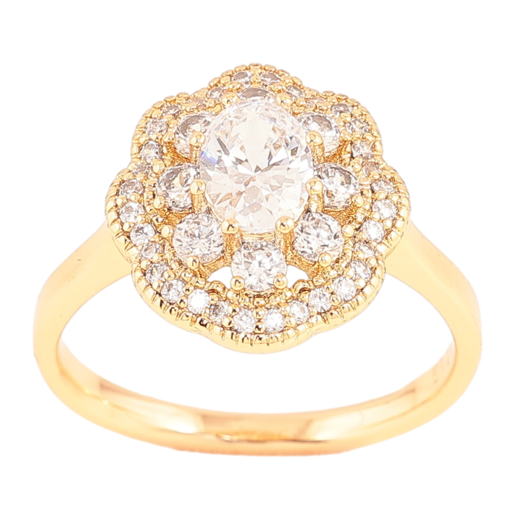 Каблучка Xuping Позолота 18K «Візерунок з інкрустацією кристалами» фото №11