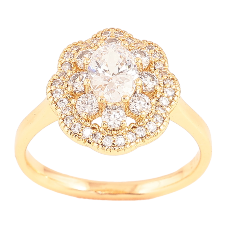 Каблучка Xuping Позолота 18K «Візерунок з інкрустацією кристалами» фото №1