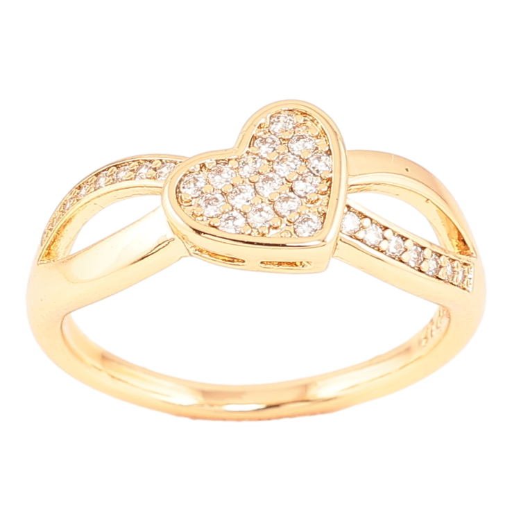 Каблучка Xuping Позолота 18K «Сердечко з кристалами» фото №9