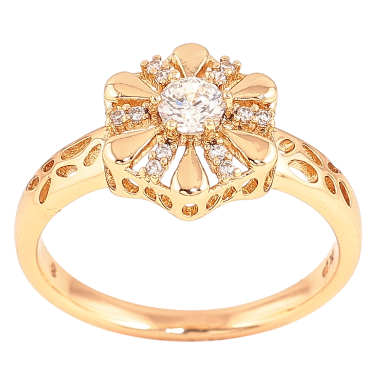 Каблучка Xuping Позолота 18K «Квітка з інкрустацією кристалами» фото №25