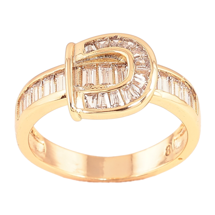 Каблучка Xuping Позолота 18K «Ремінець з кристалами» фото №1