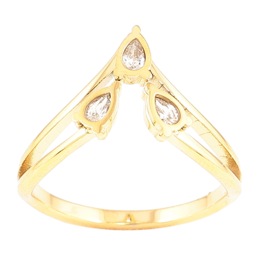 Каблучка Xuping TTM Stainless Steel Колір 14К «Візерунок з кристалами» фото №1