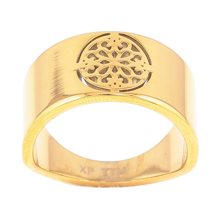 Каблучка Xuping TTM Stainless Steel Колір 14К Різьблений візерунок фото №22